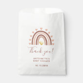 Baby shower Bedankt Beige Blush Boho Rainbow Bedankzakje (Voorkant)