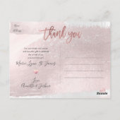 Baby shower Bedankt Blush Pink Brush Stroke Briefkaart (Achterkant)