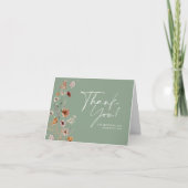 Baby shower Bedankt Card Herfst Sage Green (Voorkant)