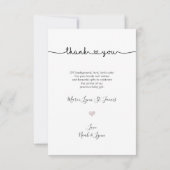 Baby shower Bedankt Chic Love Script (Achterkant)