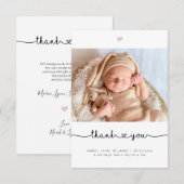 Baby shower Bedankt Chic Love Script (Voorkant / Achterkant)