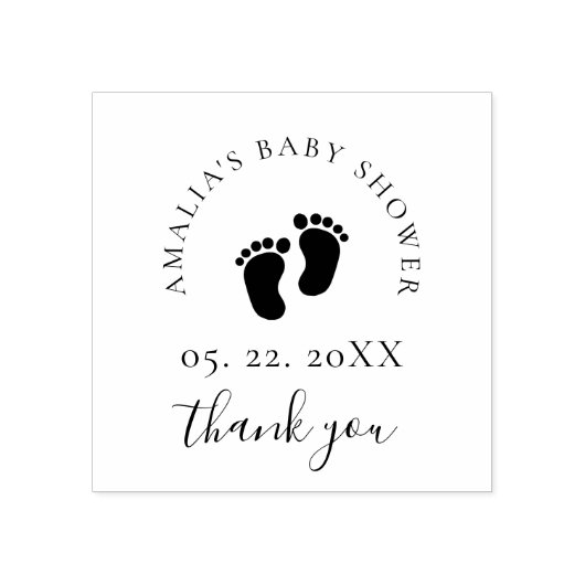Baby shower Bedankt Custom Rubberstempel (Afrduk)
