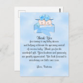 Baby shower bedankt dat het Twins Boy is Briefkaart (Voorkant / Achterkant)