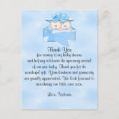 Baby shower bedankt dat het Twins Boy is Briefkaart (Voorkant)
