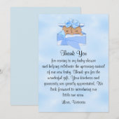 Baby shower bedankt dat het Twins Boy is Kaart (Voorkant / Achterkant)