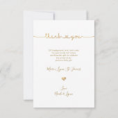 Baby shower Bedankt Faux Gold Chic Love Script (Achterkant)