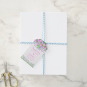 Baby shower Bedankt Floral Spring Lavender Tulips Cadeaulabel (Met Touw)