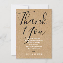 Baby Shower Bedankt Gedicht Rustieke Chic Schrift