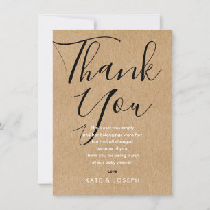 Baby Shower Bedankt Gedicht Rustieke Chic Schrift