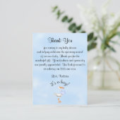 Baby shower Bedankt Het is een Boy Baby Boy Stork Briefkaart (Staand voorkant)