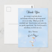 Baby shower Bedankt Het is een Boy Baby Boy Stork Briefkaart (Voorkant / Achterkant)