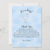 Baby shower Bedankt Het is een Boy Baby Boy Stork Kaart (Voorkant)