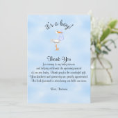 Baby shower Bedankt Het is een Boy Baby Boy Stork Kaart (Staand voorkant)