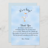 Baby shower Bedankt Het is een Boy Baby Boy Stork Kaart (Voorkant / Achterkant)