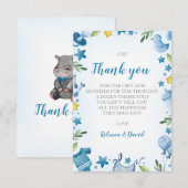 baby shower bedankt je creditcard | Jongen | Hippo Informatiekaartje (Voorkant / Achterkant)