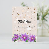 Baby shower bedankt je creditcard kaart (Staand voorkant)