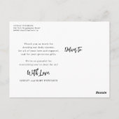 Baby shower bedankt jullie foto-briefkaart briefkaart (Achterkant)