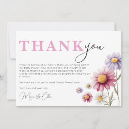 Baby shower Bedankt Kaart Sjabloon