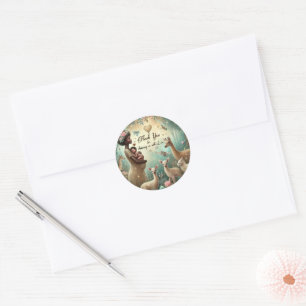 Baby shower Bedankt Kaarten Douchen met liefde Ronde Sticker