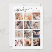 Baby shower Bedankt Minimalist 12 Fotocollage (Voorkant)
