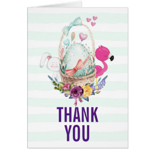 Baby shower Bedankt Nesting Egg w/ Flamingo & Bunn