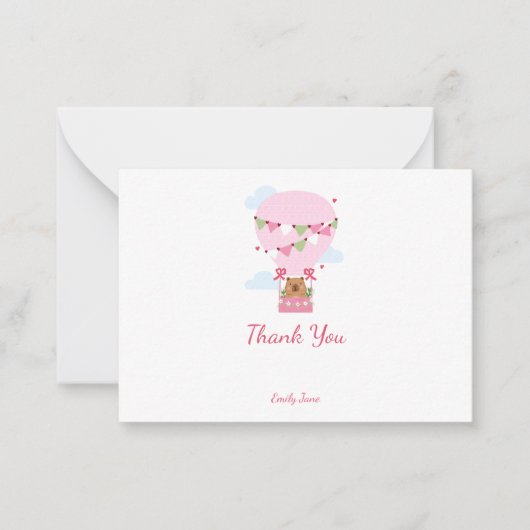 Baby Shower Bedankt Notitiekaartje (Voorkant)