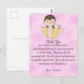 Baby shower Bedankt Penguin Briefkaart (Voorkant / Achterkant)