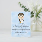 Baby shower Bedankt Penguin Briefkaart (Staand voorkant)