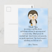 Baby shower Bedankt Penguin Briefkaart (Voorkant / Achterkant)