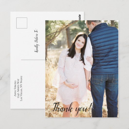 Baby shower Bedankt Post Kaarten (Voorkant / Achterkant)