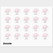 Baby Shower Bedankt Roze Bloemig Zoete Script Ronde Sticker (Vel)