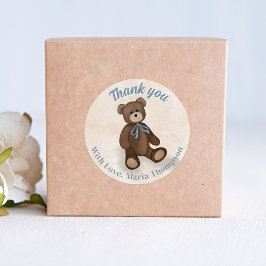 Baby shower Bedankt Schattigee teddybeer Ronde Sticker