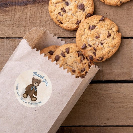 Baby shower Bedankt Schattigee teddybeer Ronde Sticker