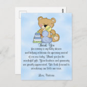 Baby shower Bedankt Teddy Bear Briefkaart (Voorkant / Achterkant)