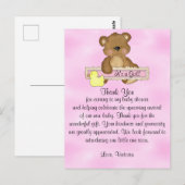 Baby shower Bedankt Teddy Bear Briefkaart (Voorkant / Achterkant)