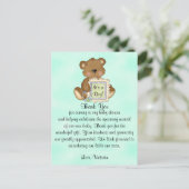 Baby shower Bedankt Teddy Bear Briefkaart (Staand voorkant)