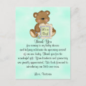 Baby shower Bedankt Teddy Bear Briefkaart (Voorkant)