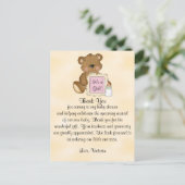 Baby shower Bedankt Teddy Bear Briefkaart (Staand voorkant)