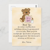 Baby shower Bedankt Teddy Bear Briefkaart (Voorkant / Achterkant)