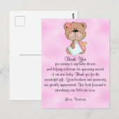 Baby shower Bedankt Teddy Bear Briefkaart (Voorkant / Achterkant)