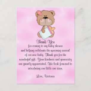 Baby shower Bedankt Teddy Bear Briefkaart