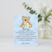 Baby shower Bedankt Teddy Bear Briefkaart (Staand voorkant)