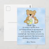 Baby shower Bedankt Teddy Bear Briefkaart (Voorkant / Achterkant)