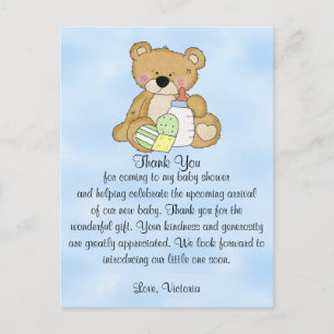 Baby shower Bedankt Teddy Bear Briefkaart