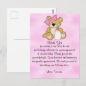 Baby shower Bedankt Teddy Bear Briefkaart (Voorkant / Achterkant)