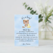 Baby shower Bedankt Teddy Bear Briefkaart (Staand voorkant)