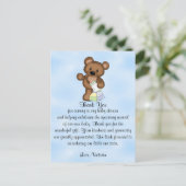 Baby shower Bedankt Teddy Bear Briefkaart (Staand voorkant)