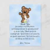Baby shower Bedankt Teddy Bear Briefkaart (Voorkant)