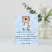 Baby shower Bedankt Teddy Bear Briefkaart (Staand voorkant)