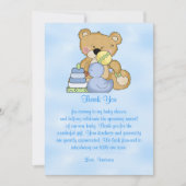 Baby shower Bedankt Teddy Bear Kaart (Voorkant)